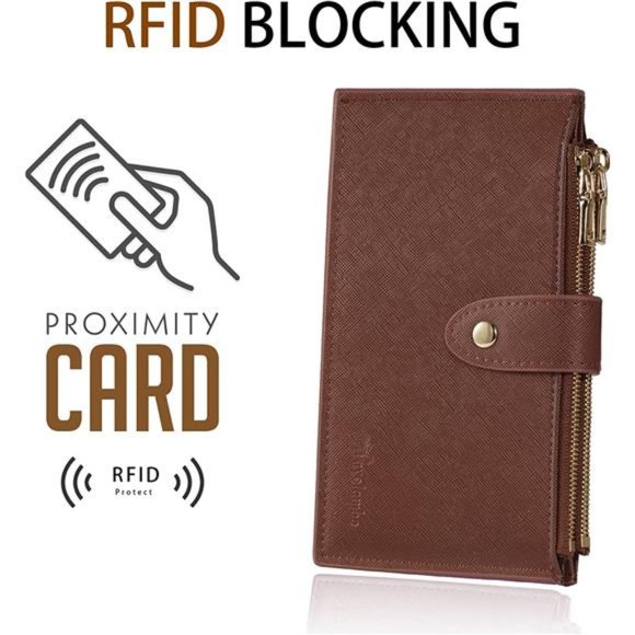 Womens Wallet RFID Blocking Bifold Multi Card Case Wallet with Zipper Pocket - Picture 4 of 6